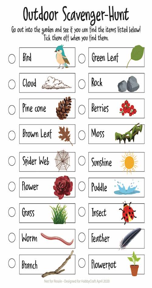 Outdoor Scavenger Hunt Activity Sheet  image