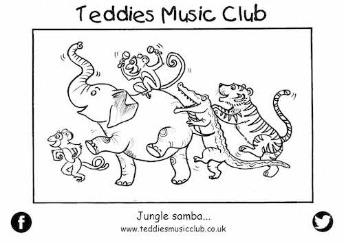 Jungle Samba Colouring in Activity Sheet  image