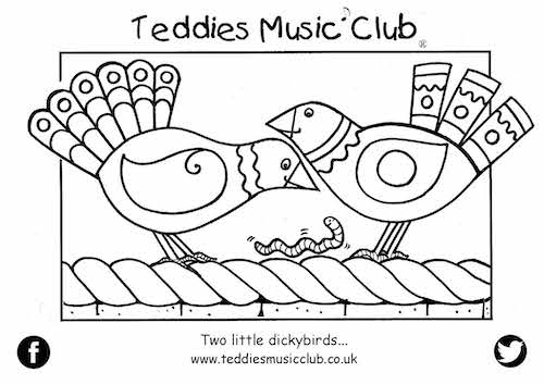 Two Little Dickybirds Colouring In Activity Sheet  image