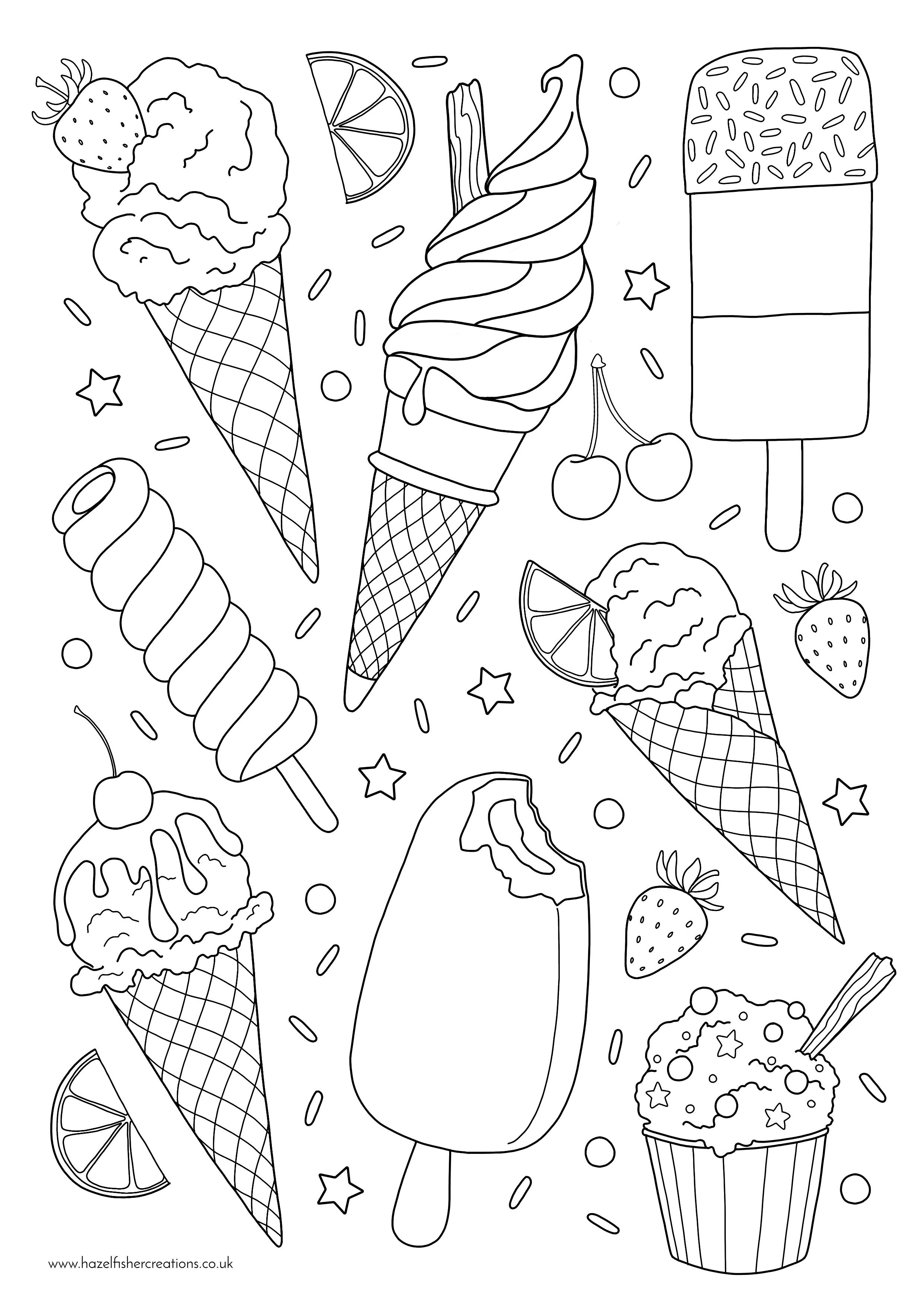 Ice Cream Colouring In Activity Sheet   image