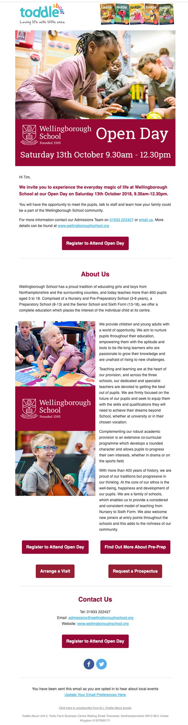Open Day E-shot example