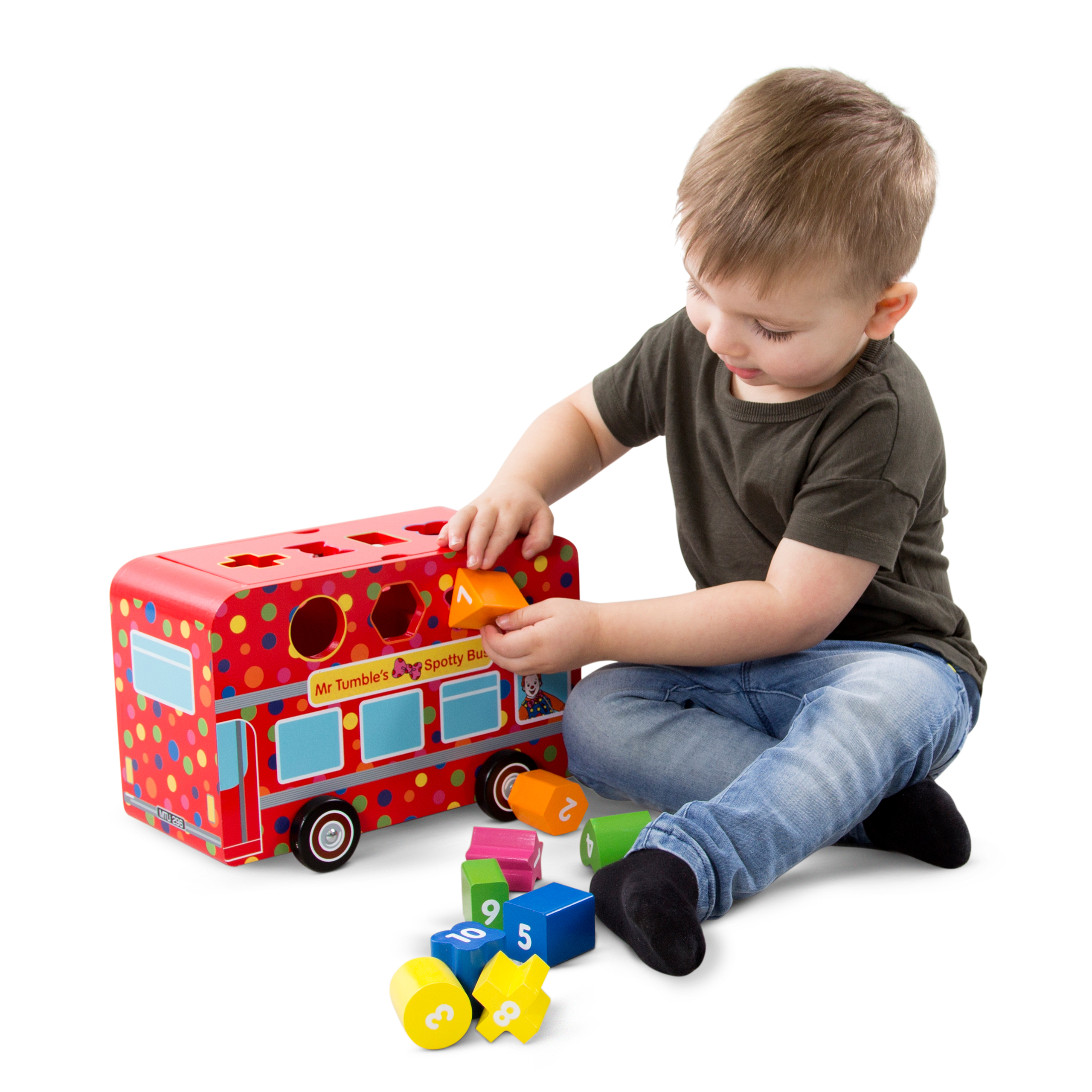 Mr Tumble Wooden Shape Sorting Bus, worth £19.99