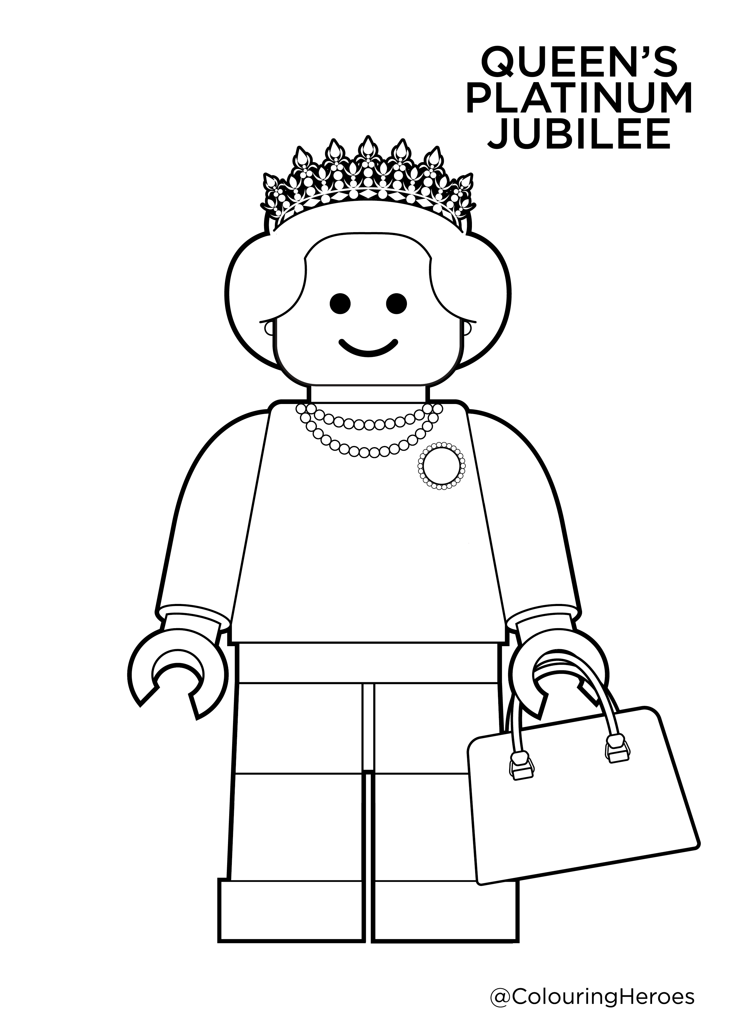 queen s platinum jubilee lego queen 2 colouring in sheet