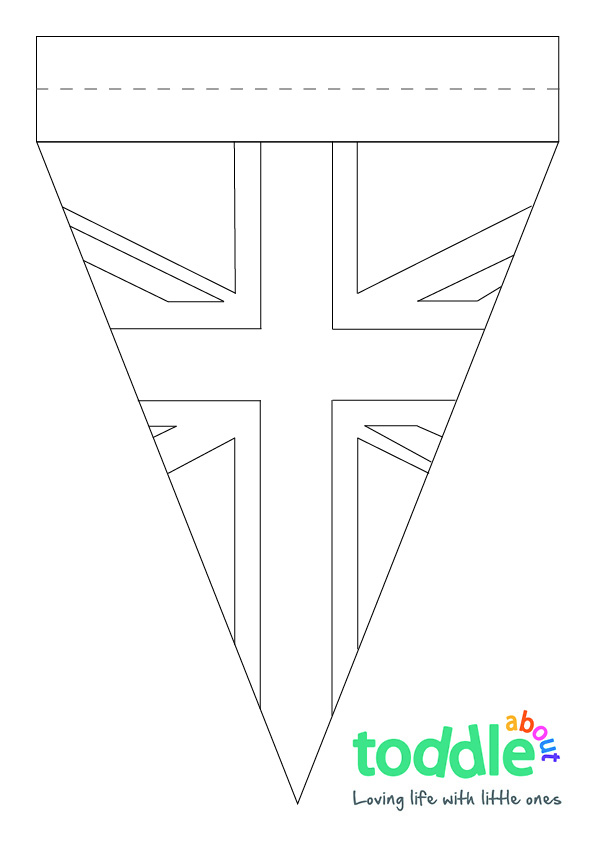 Union Jack Coronation Bunting Colouring In Sheet  image