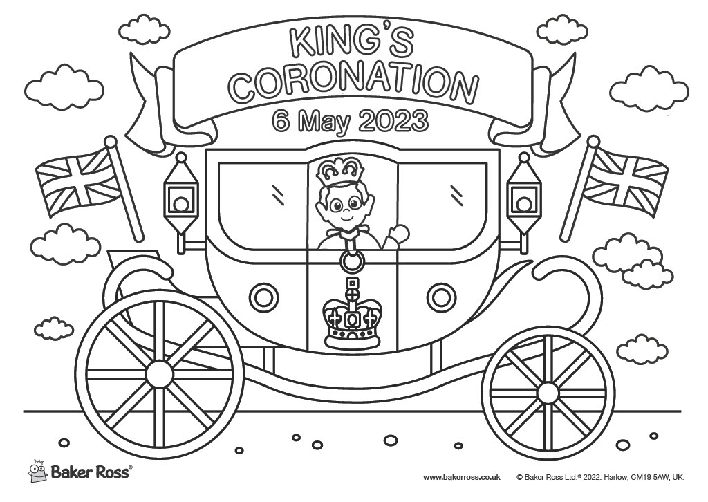 King Charles III Coronation ' Coronation Coach' Colouring Sheet  image