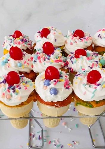 Rainbow Ice Cream Cupcakes  image
