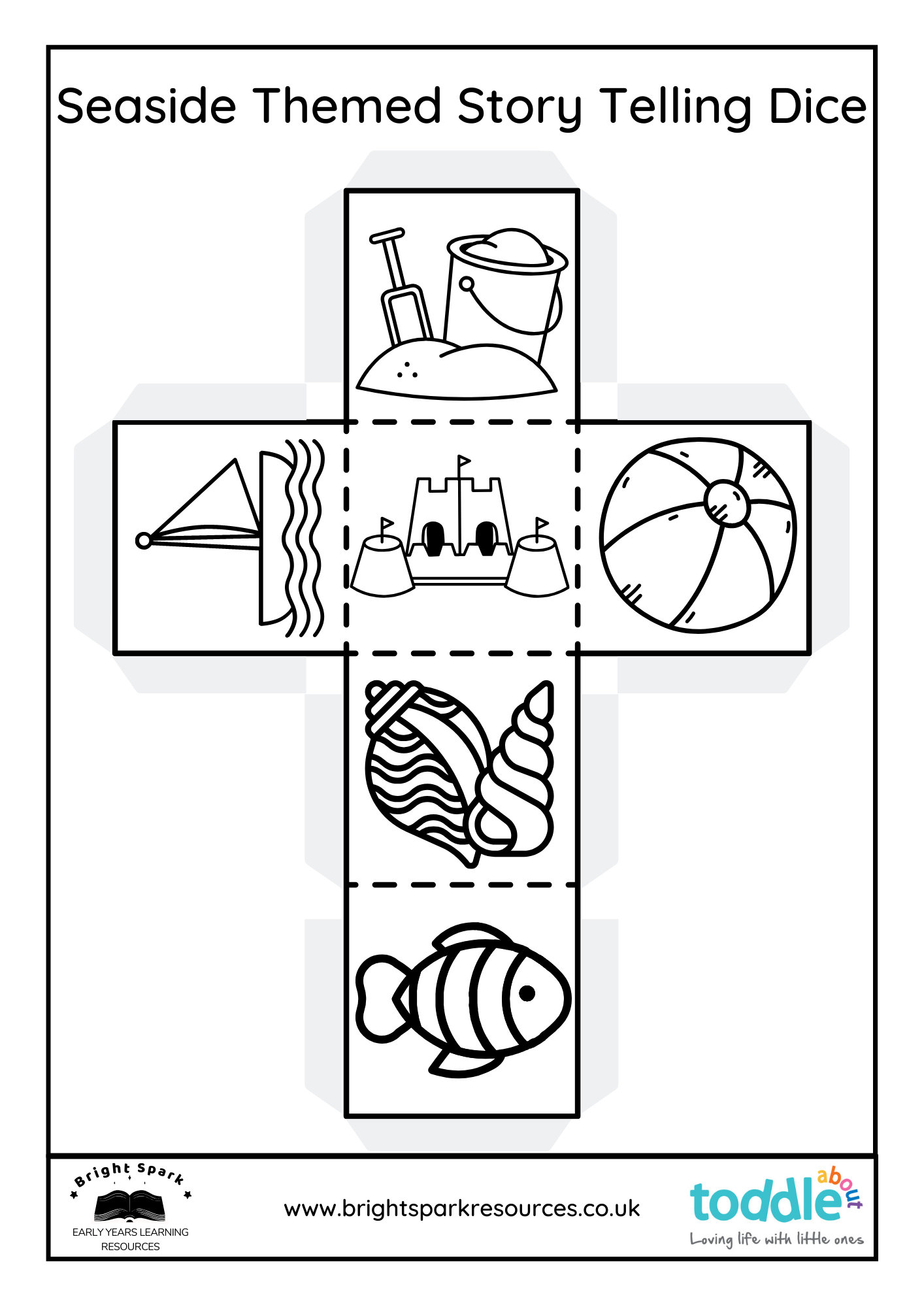 Seaside Themed Story Telling Dice  image