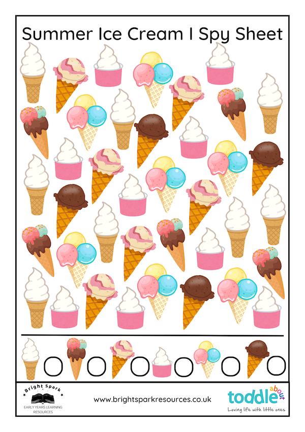 Summer Ice Cream I Spy Sheet  image