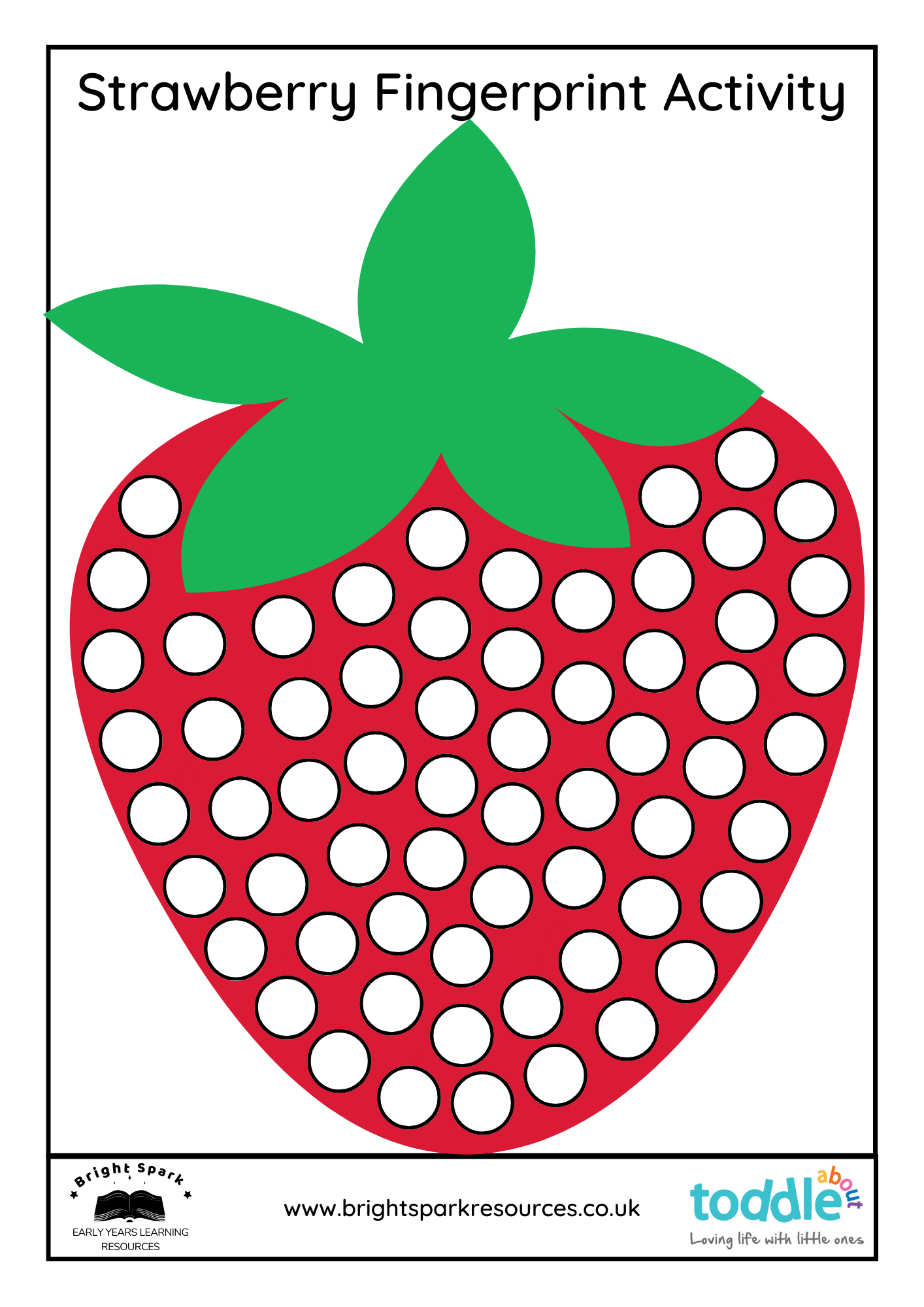 Summer Strawberry Fingerprint Activity  image