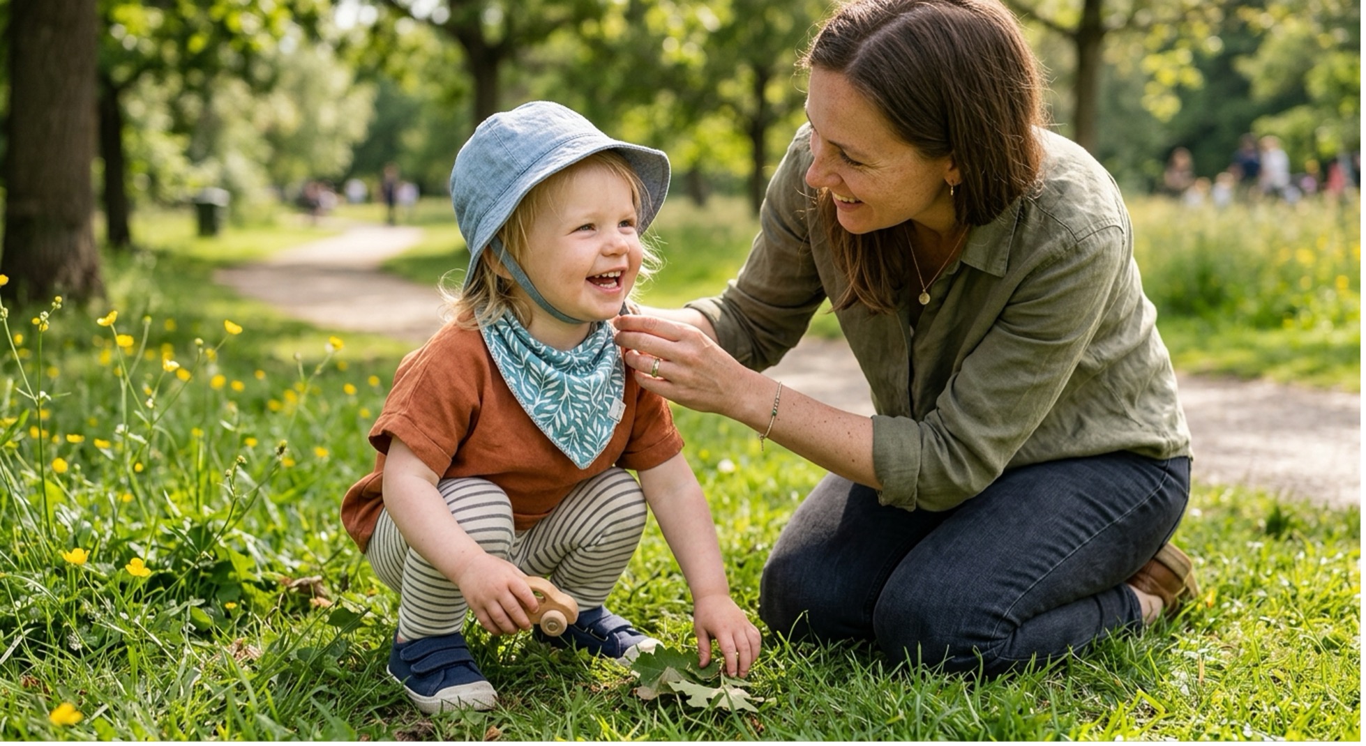 Toddler wearing comfortable outdoor accessories