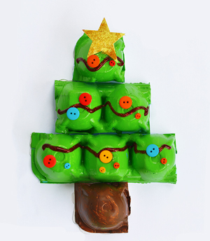 An Easy Egg Carton Christmas Tree Craft  image