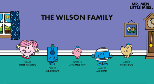 Mr. Men Little Miss Family Portrait